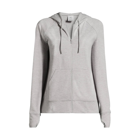 ATHLETIC WORKS Womens Zipped Front Hoodie Size XXXL 22 Front Pockets Gray New - Picture 1 of 8